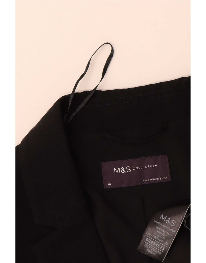 Jachetă pentru femei Marks & Spencer, cu 1 nasture, poliester negru mare UK 14