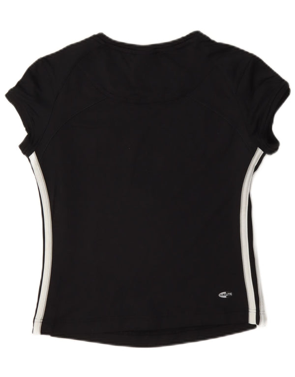 Tricou Adidas Climalite Crop Top UK 10 Small Black Nylon