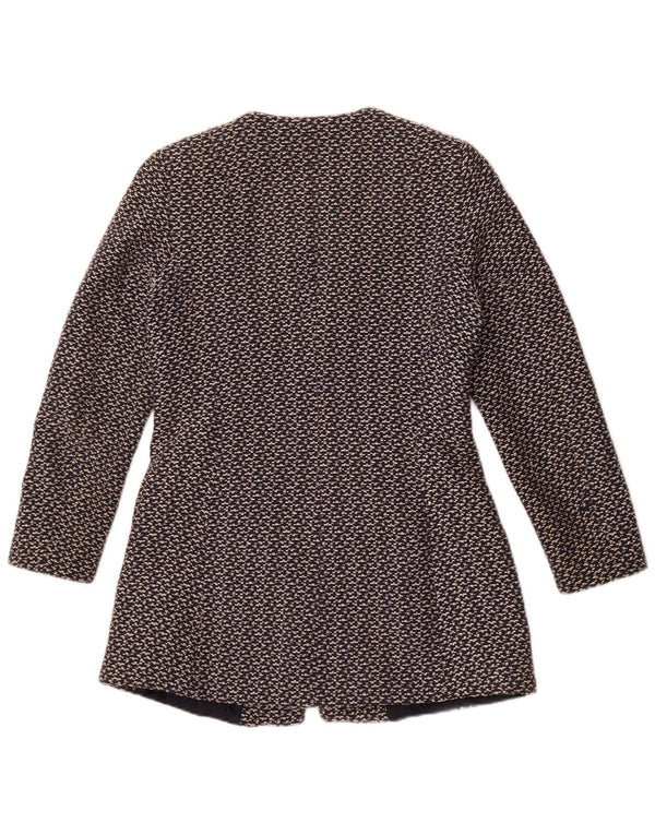 Blazer pentru femei Zara UK 14 mare, albastru marin, bumbac cu pete