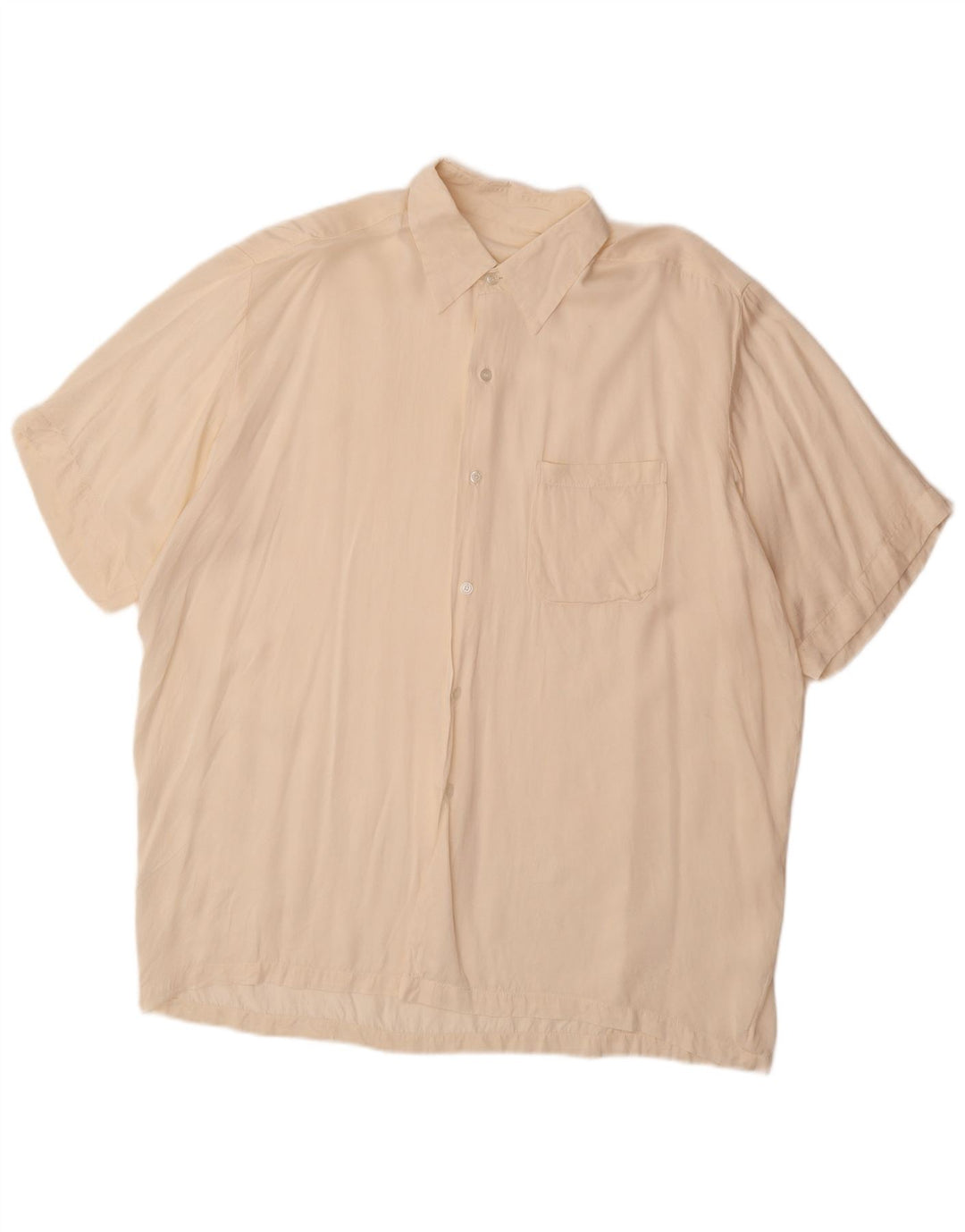 VINTAGE Mens Short Sleeve Shirt Large Off White
