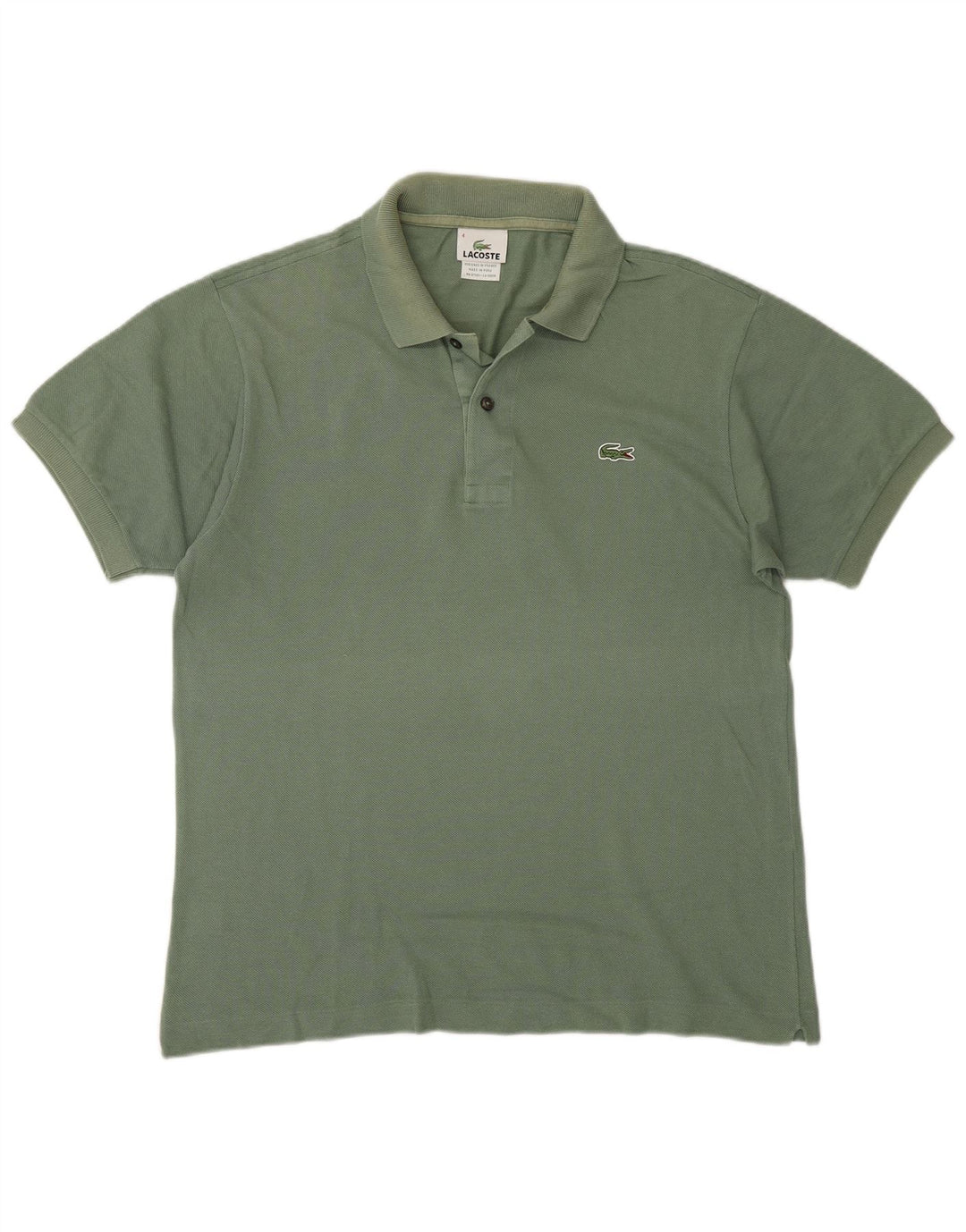 Tricou polo Lacoste pentru bărbați, mărimea 4, bumbac verde mediu