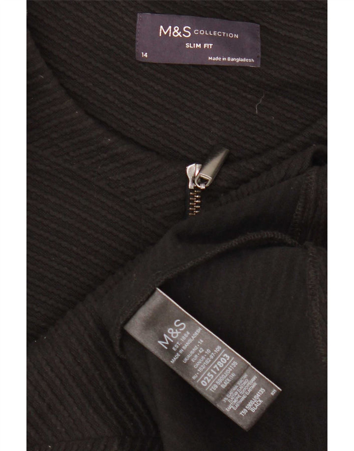 Jachetă pentru femei Marks & Spencer Crop Full Zip Blazer UK 14 Medium Black