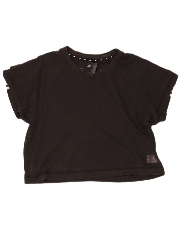 Tricou Crop pentru femei Adidas UK 24/26 2XL Negru