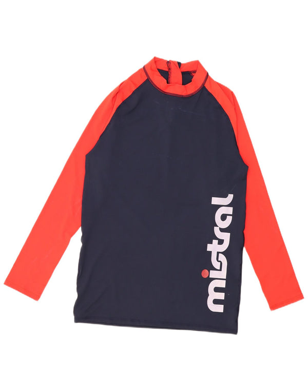 Top grafic pentru bărbați Mistral cu mânecă lungă, mare, albastru, poliester color bloc