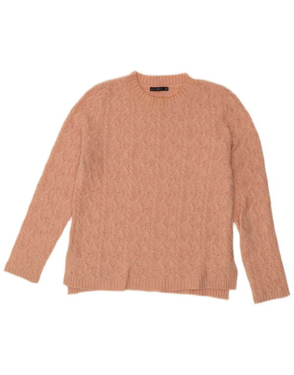 Pulover pentru damă Zara cu gât roșu, nailon, roz mediu, UK 14