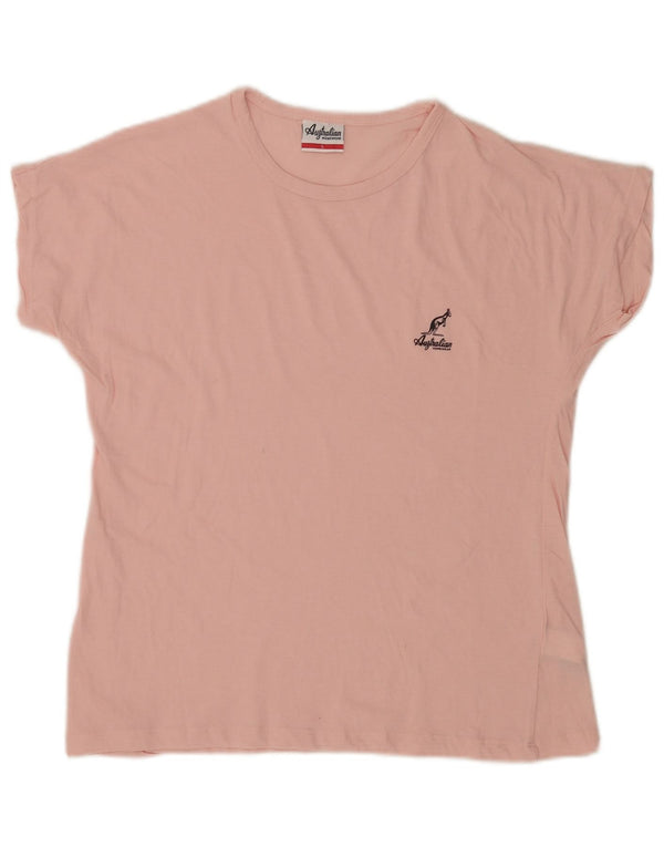 AUSTRALIAN L'ALPINA Womens T-Shirt Top UK 16 Large Pink Cotton