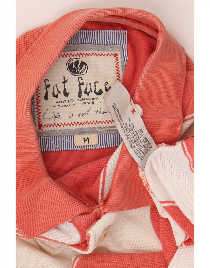 Tricou polo pentru bărbați Fat Face, bumbac cu dungi roz mediu