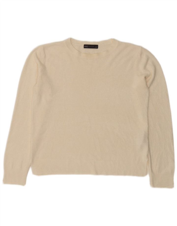 Pulover pentru femei Marks & Spencer cu decolteu triplu UK 14 Medium Off White