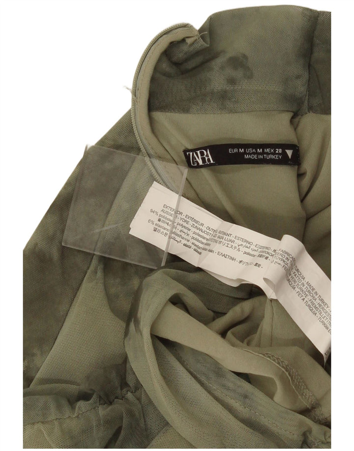 Bluză pentru femei Zara UK 12 Medium Green Tie Dye Poliester