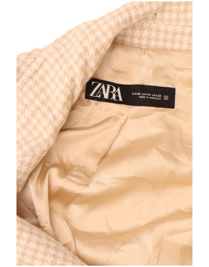 Blazer supradimensionat pentru femei Zara, cu 2 nasturi, UK 6 XS, bej, picior de gală