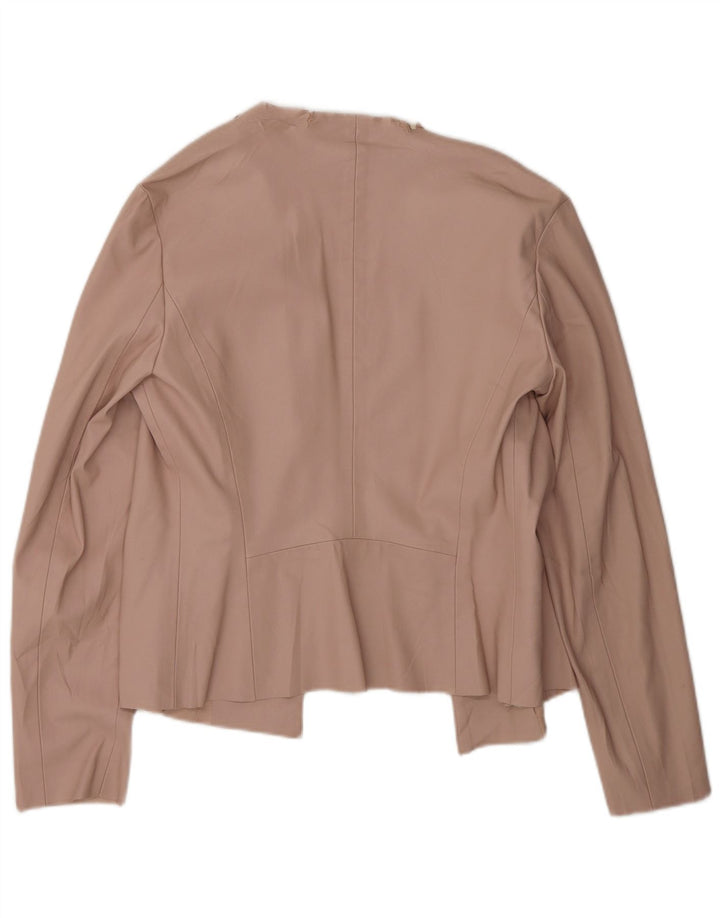 Jachetă Blazer pentru femei din piele artificială Zara UK 14 Roz mediu