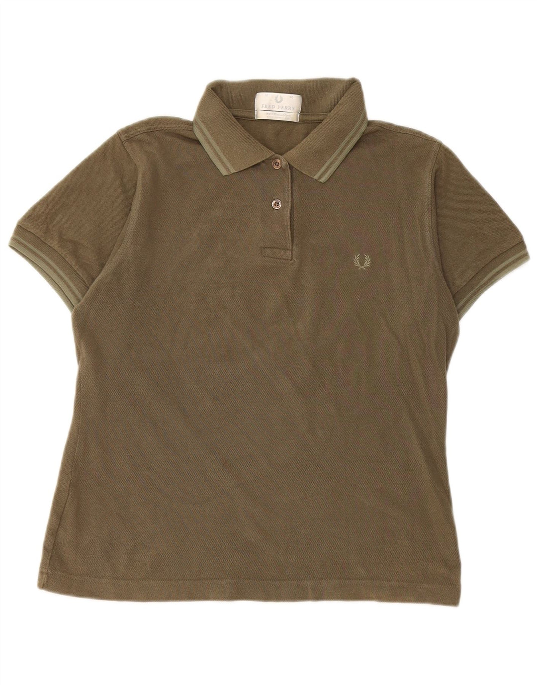 Tricou polo Fred Perry pentru femei UK 12 Medium Khaki Bumbac