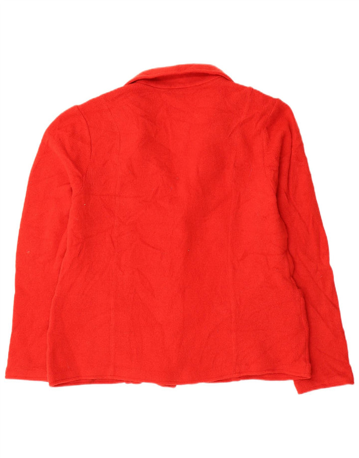 Pulover cardigan pentru femei Laura Ashley UK 16 Lână roșie mare