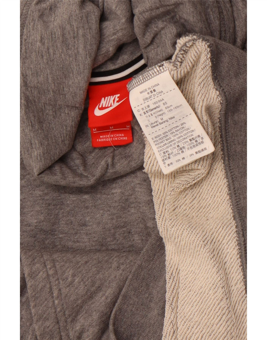 Pulover pentru damă NIKE cu gât rulat, bumbac cu pete, gri mediu, UK 14