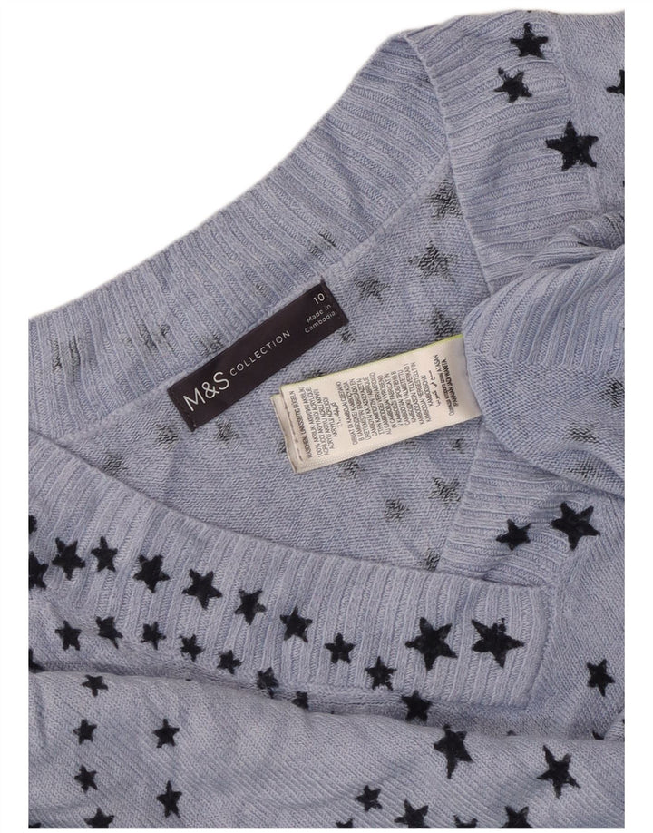 Pulover pentru femei cu decolteu în V cu model abstract de Marks & Spencer UK 10 Mic B