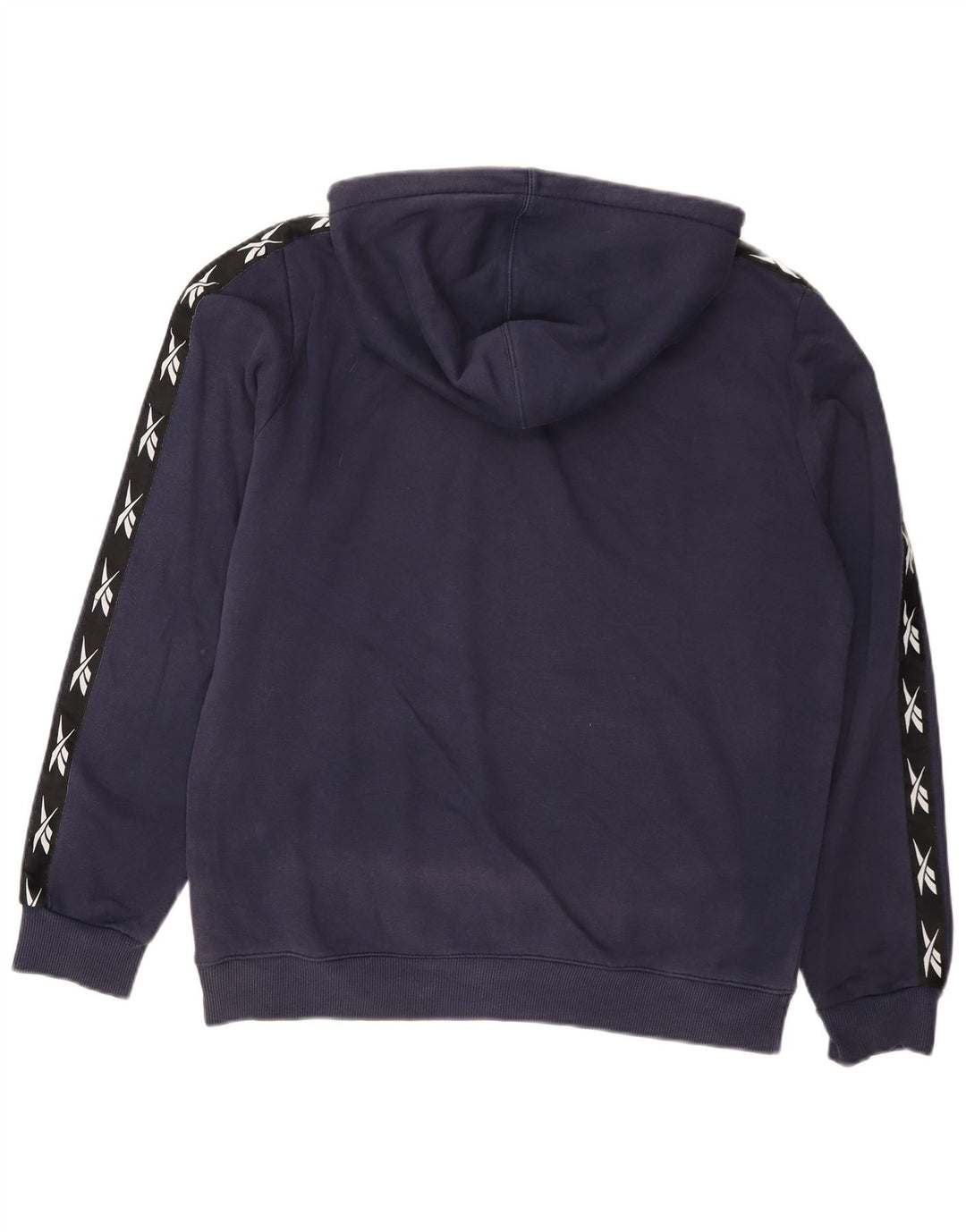 Pulover Reebok pentru bărbați cu glugă grafic, mediu din bumbac bleumarin