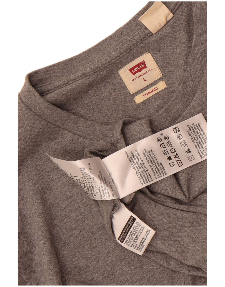 Tricou Levi's pentru bărbați, cu mânecă lungă, cu mânecă lungă, mare, gri cu pete