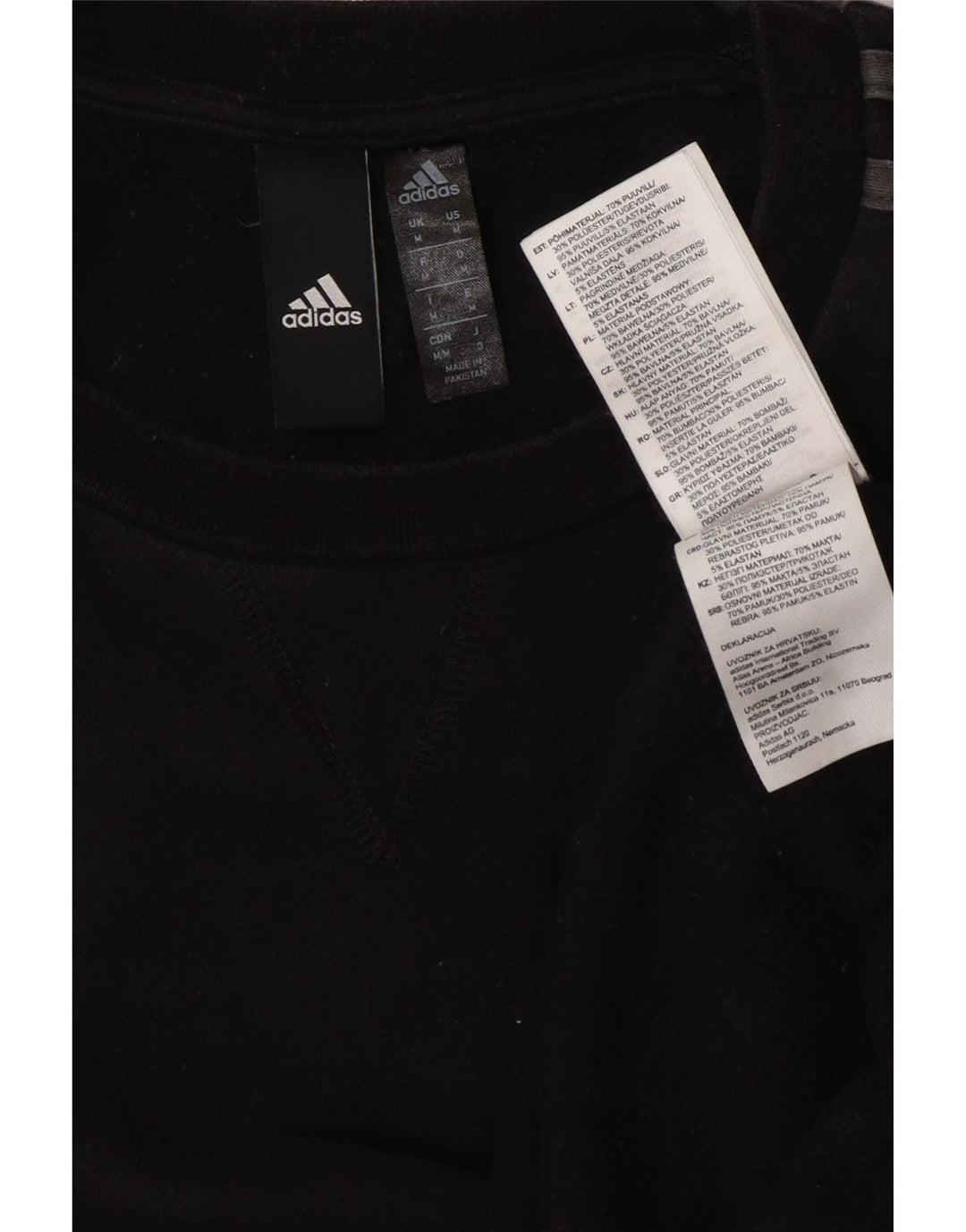 Pulover pentru bărbați ADIDAS, bumbac mediu negru