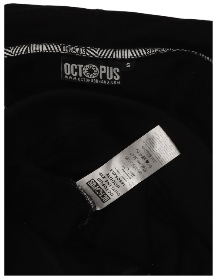 Pulover pentru bărbați Octopus, cu fermoar grafic, bumbac mic, negru