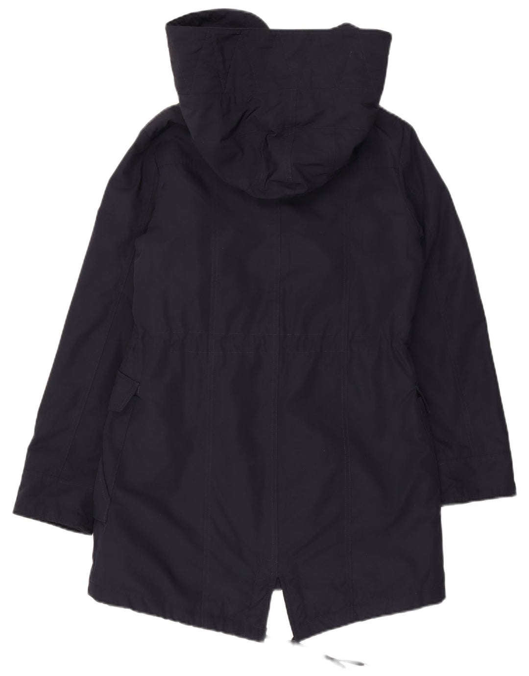 MICHAEL KORS Womens Hooded Parka Jacket UK 10 Small Navy Blue Polyester