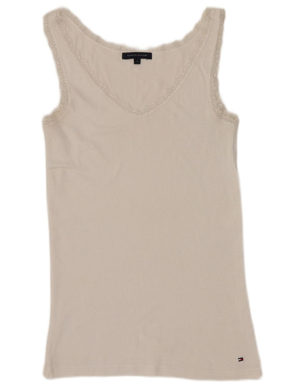 Vest Top pentru femei Tommy Hilfiger UK 8 Small White