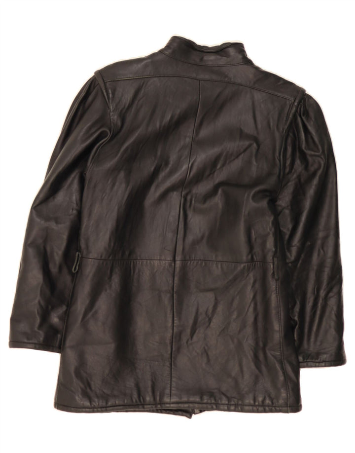 MICHEL Womens Leather Jacket IT 44 Medium Black Leather Vintage Michel and Second-Hand Michel from Messina Hembry 