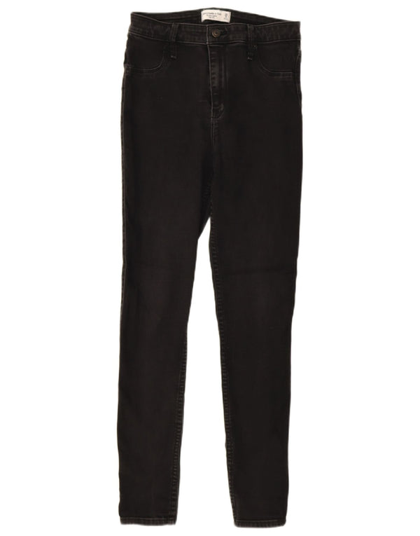 Blugi skinny pentru femei cu talie înaltă Abercrombie & Fitch US 8 Medium W29 L28 Negri