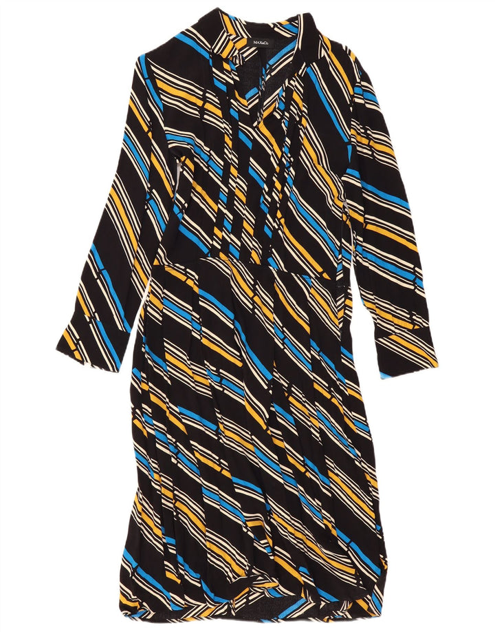 Max & Co. Rochie maxi cu maneci lungi pentru femei UK 12 Medium, multicolore, cu dungi