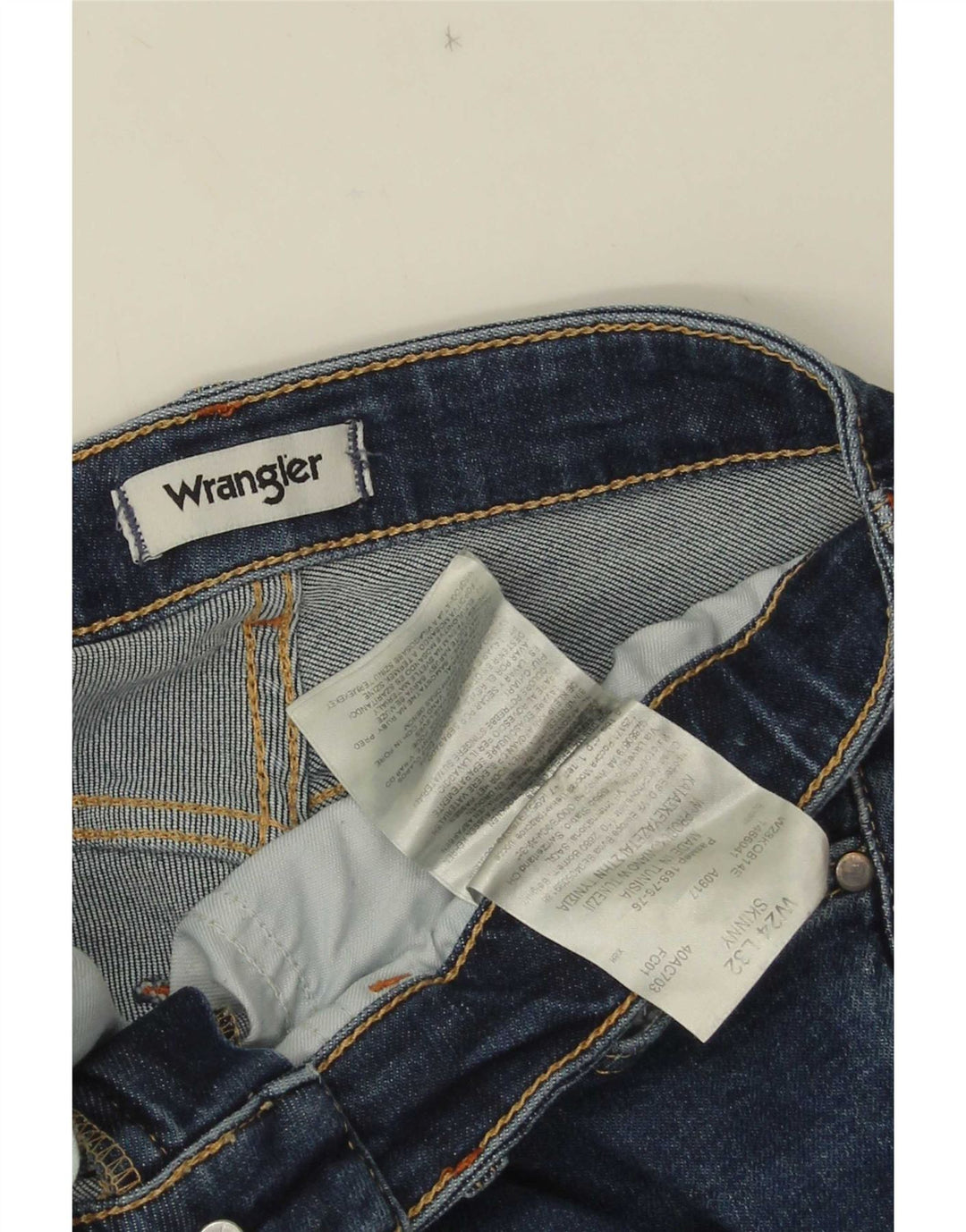 Blugi skinny pentru femei Wrangler W24 L32 albastru