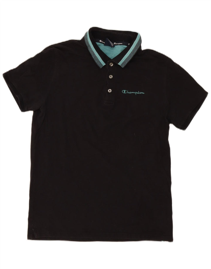 Tricou polo Champion pentru bărbați, mediu negru, cu dungi