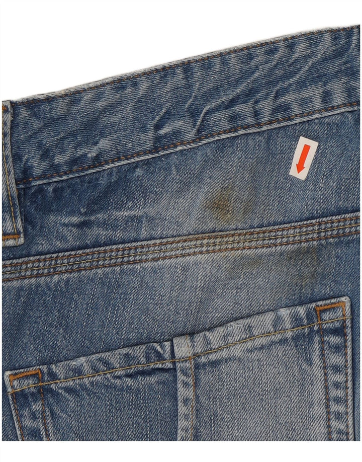 Guess Blugi Distressed Straight pentru bărbați W31 L34 Bumbac albastru