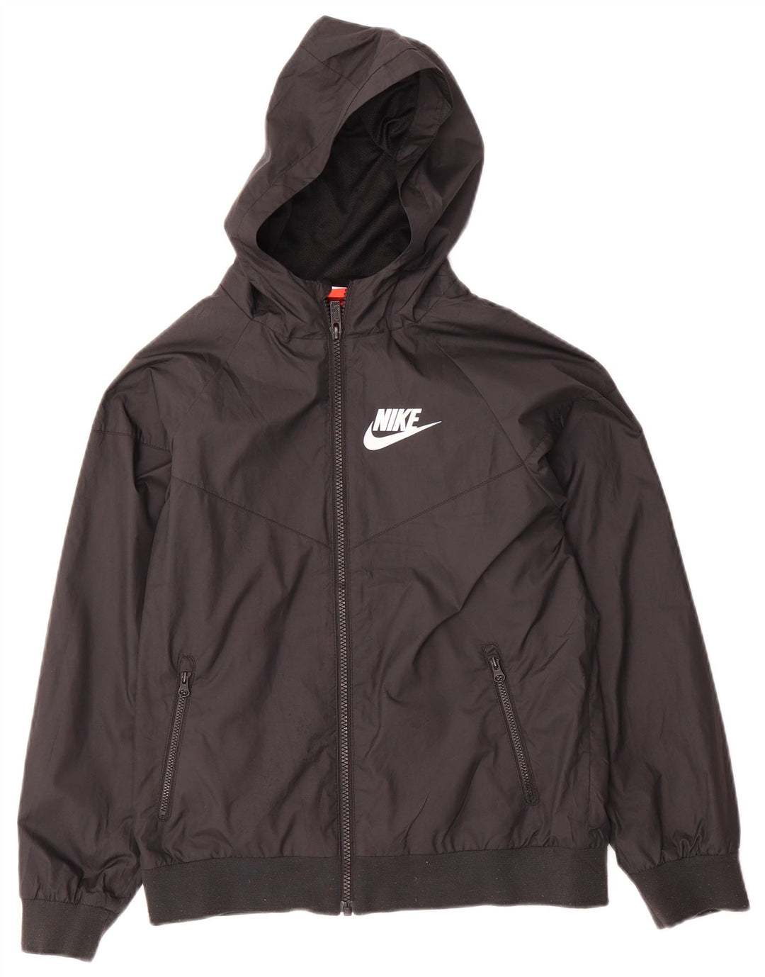 Jachetă de ploaie cu glugă Nike pentru femei UK 12 Poliester mediu negru