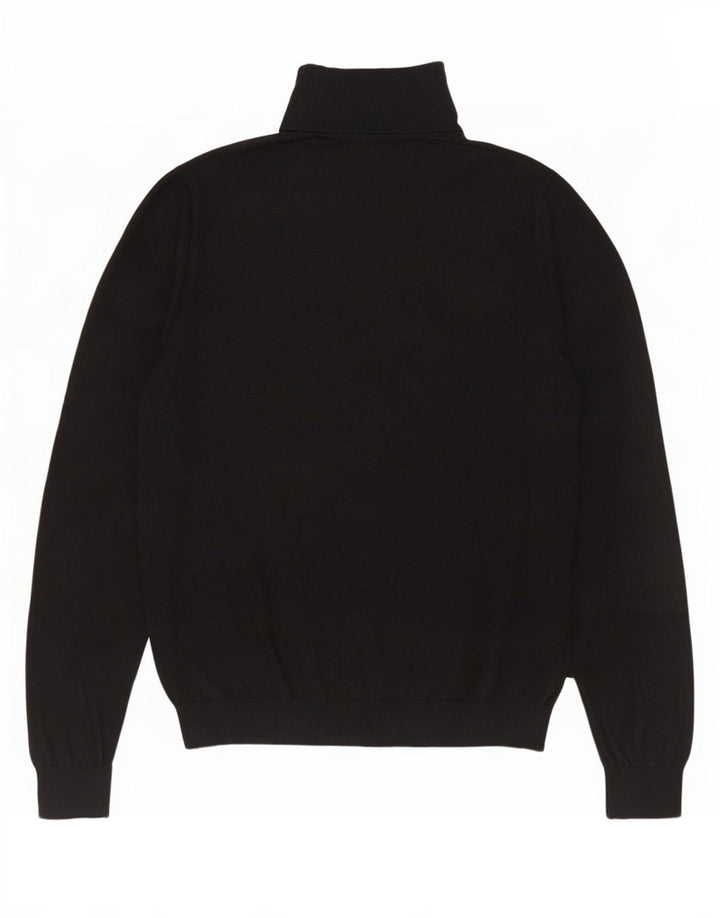 Massimo Dutti Pulover cu gât rulat pentru femei UK 16, mare, negru, bumbac