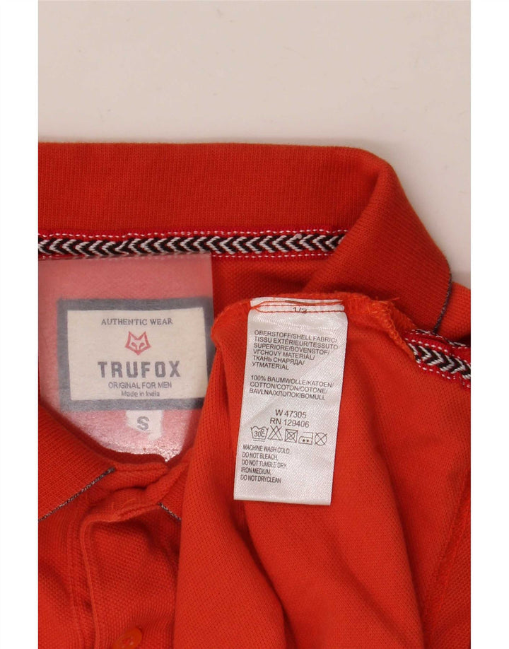 Tricou polo vintage pentru bărbați, bumbac portocaliu mic