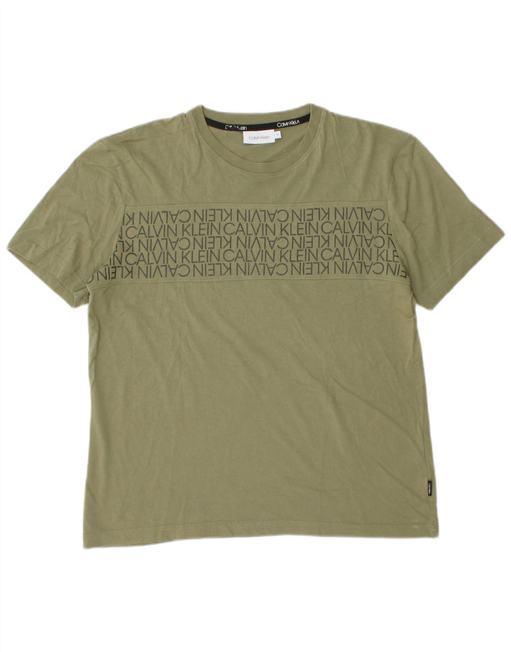Tricou grafic Calvin Klein pentru bărbați Top Medium Khaki Bumbac