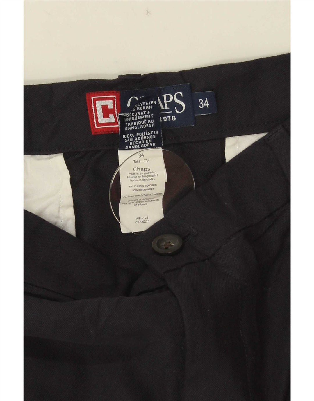 Pantaloni scurți chino pentru bărbați Chaps W34 Poliester negru mare