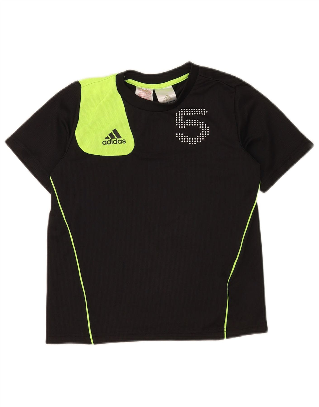 Tricou grafic Adidas pentru băieți Top 9-10 ani poliester negru color bloc