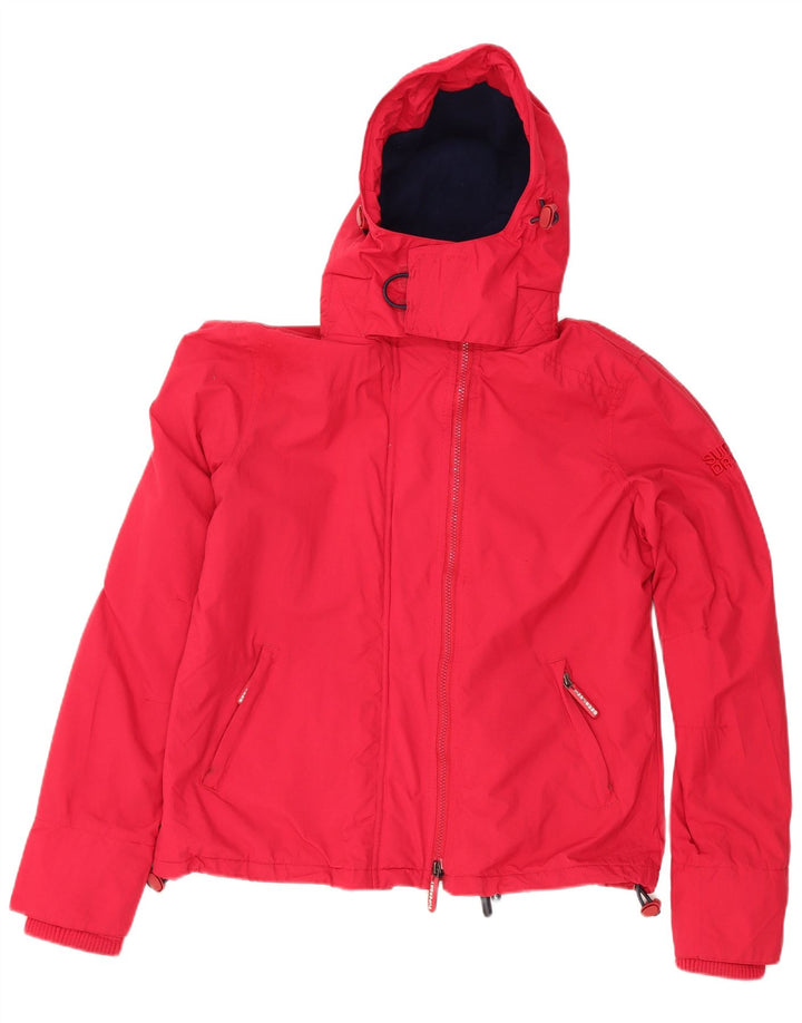 Jachetă Windbreaker cu glugă Superdry pentru femei UK 16 Large Red