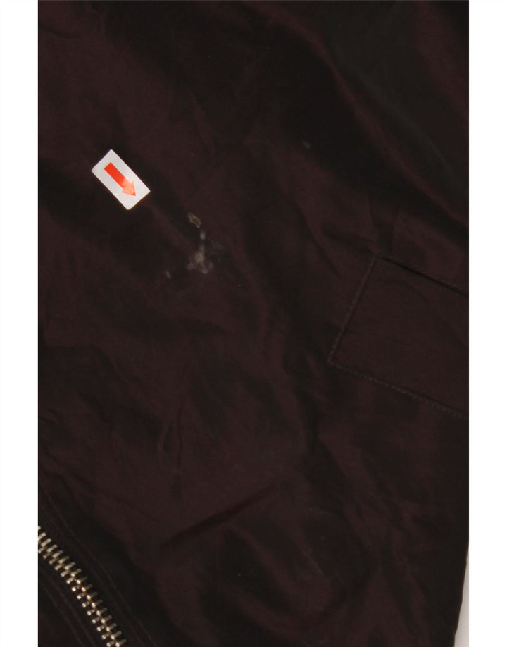 CALVIN KLEIN Jachetă bomber cu glugă supradimensionată pentru femei UK 14 Burgundy mediu