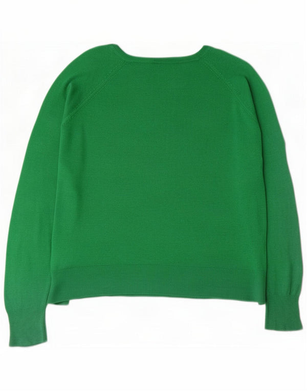Zara Pulover cu gât de barcă pentru femei UK 14 Medium Green Viscose