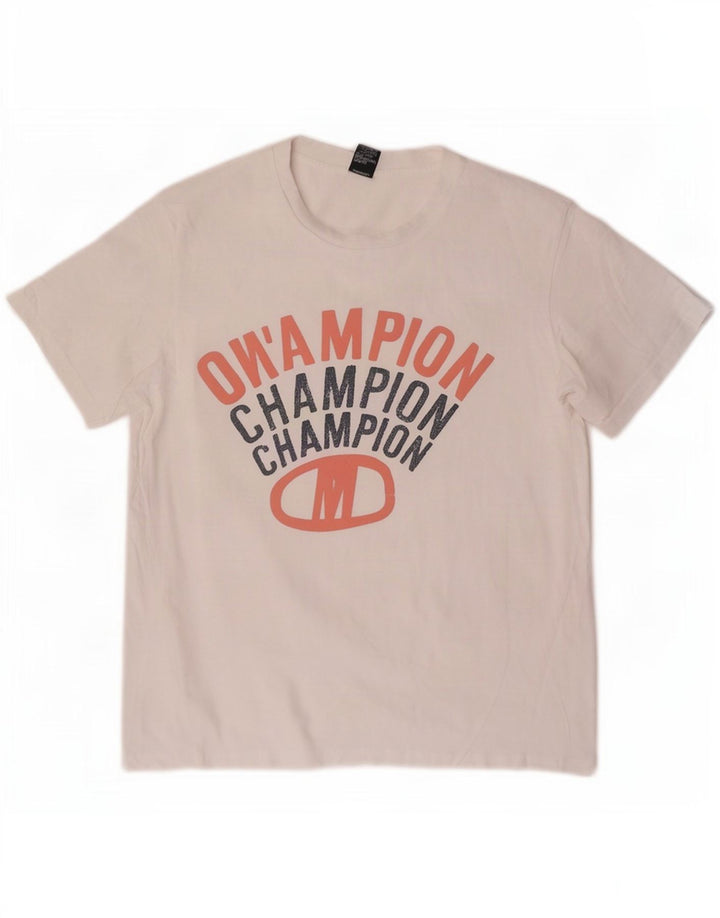 Tricou grafic pentru bărbați Champion Top Mediu Alb