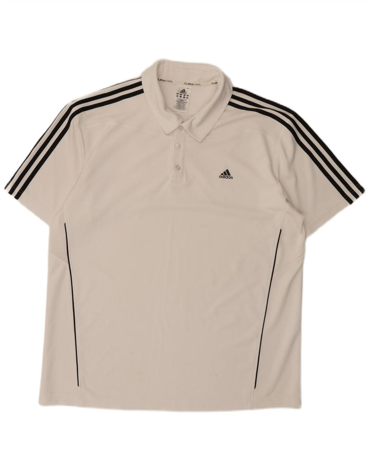 Tricou polo Adidas Climacool XL, alb, poliester