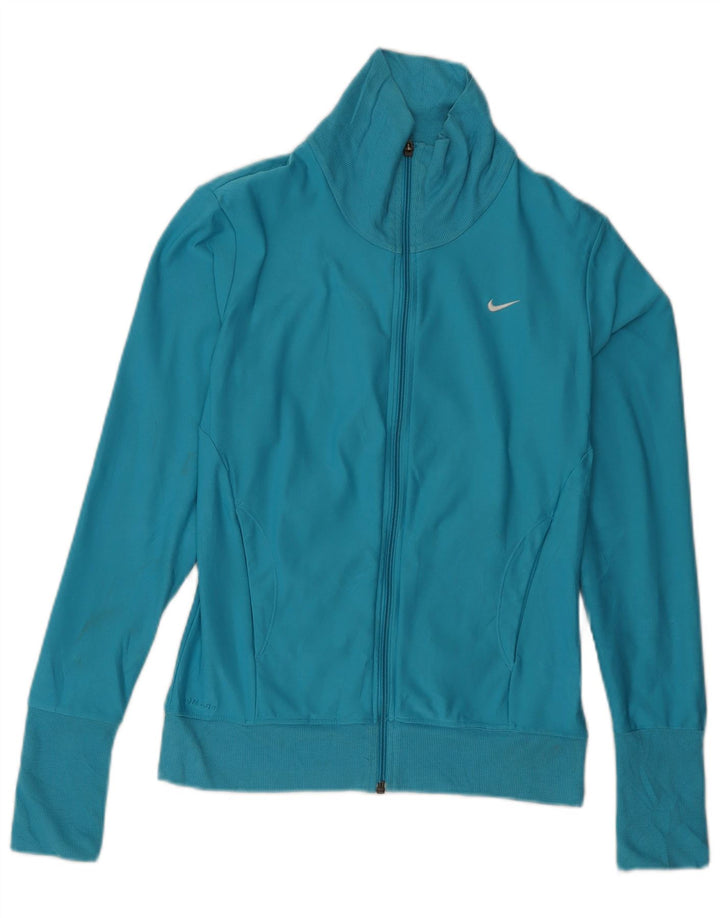 Jachetă de trening NIKE Dri Fit pentru femei UK 8/10 Poliester albastru mic
