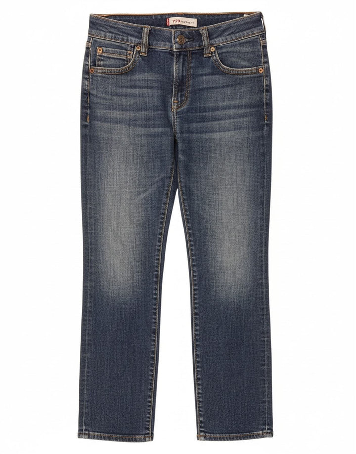 LEVI'S Womens 570 Straight Jeans W28 L26 Blue Cotton