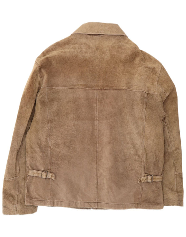 Jachetă vintage pentru bărbați din piele intoarsa IT 54 2XL din piele maro