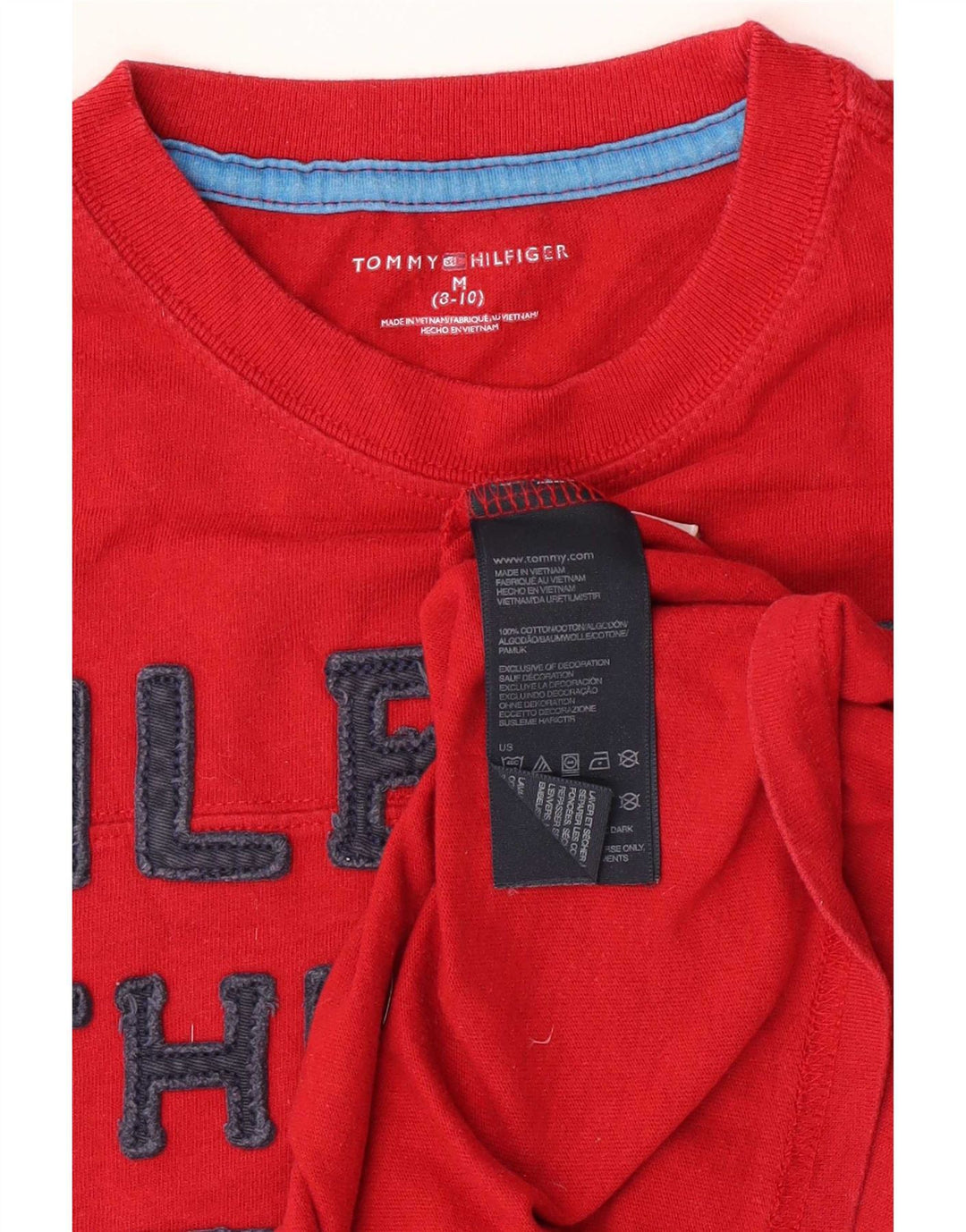 Tommy Hilfiger pentru băieți, bluză grafică cu mânecă lungă, 8-9 ani, roșu mediu