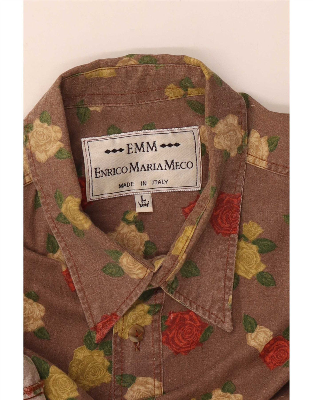 Cămașă Vintage bărbați mare maro floral