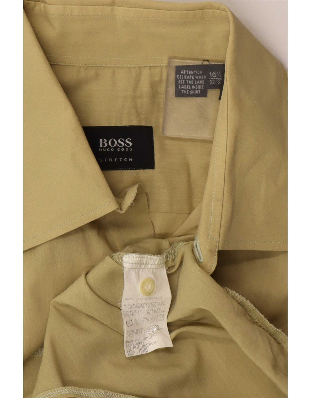 Cămașă pentru bărbați Hugo Boss Mărimea 16 1/2 mare, bumbac kaki