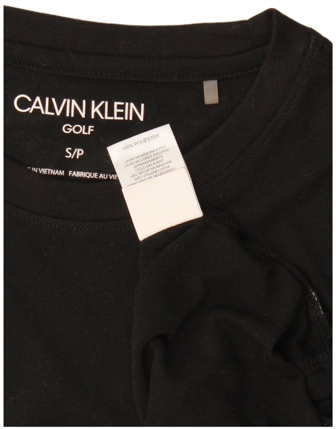 Tricou de golf pentru bărbați CALVIN KLEIN Top mic poliester negru