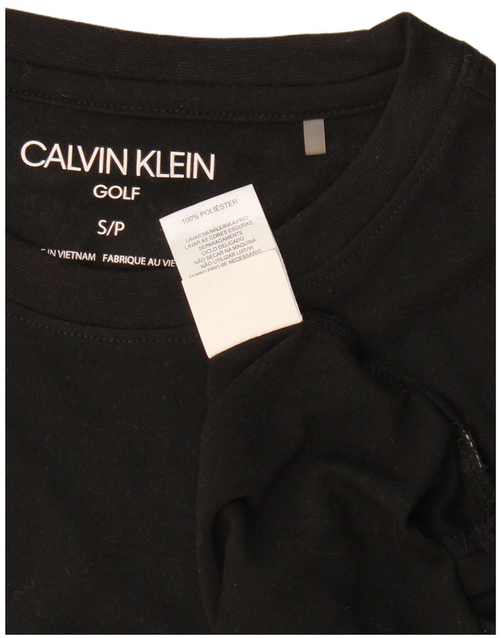Tricou de golf pentru bărbați CALVIN KLEIN Top mic poliester negru